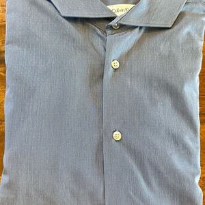 Calvin Klein Men's Subtle Pinstripe Blue Dress Shirt